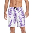 thumbnail image 1 of joogoo Mens Swim Trunks Lavender Flowe Beach Shorts Drawstring Elastic Waist Swimwear Bathing Suits XL, 1 of 7