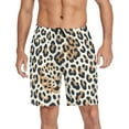 thumbnail image 1 of joogoo Mens Swim Trunks Leopard Brown Beach Shorts Drawstring Elastic Waist Swimwear Bathing Suits L, 1 of 7