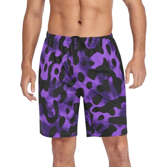 joogoo Mens Swim Trunks Leopard-a2 Pattern Beach Shorts Drawstring Elastic Waist Swimwear Bathing Suits M