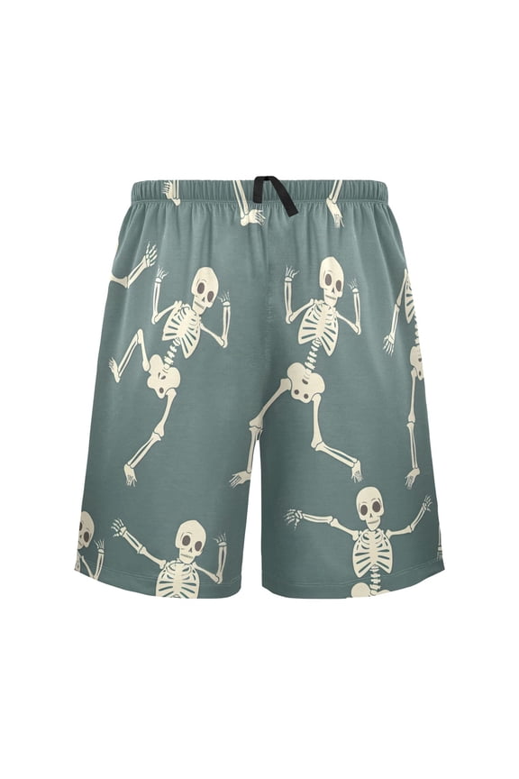 Mens Swim Trunks Many Skeleton Dancing Beach Shorts Drawstring Elastic Waist Swimwear Bathing Suits L