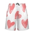 thumbnail image 1 of joogoo Mens Swim Trunks Red Hearts Beach Shorts Drawstring Elastic Waist Swimwear Bathing Suits L, 1 of 6