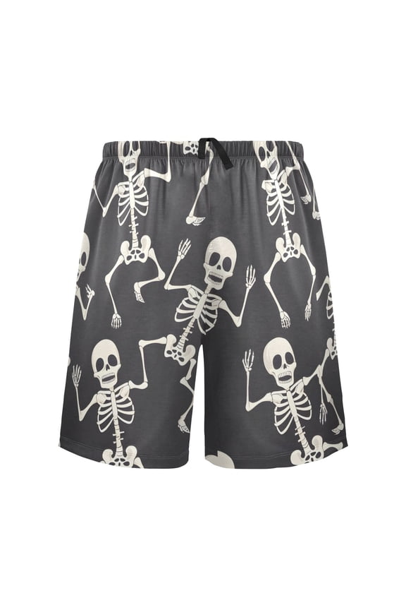Mens Swim Trunks Skull Skeleton Dancing Beach Shorts Drawstring Elastic Waist Swimwear Bathing Suits L