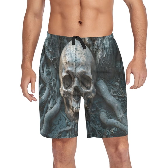 joogoo Mens Swim Trunks Skull and Tree Beach Shorts Drawstring Elastic Waist Swimwear Bathing Suits XL