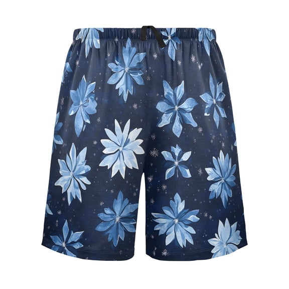 joogoo Mens Swim Trunks Snowflake on Christmas Beach Shorts Drawstring Elastic Waist Swimwear Bathing Suits XXL