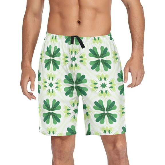 joogoo Mens Swim Trunks St Patrick Clover Pattern Beach Shorts Drawstring Elastic Waist Swimwear Bathing Suits XXL