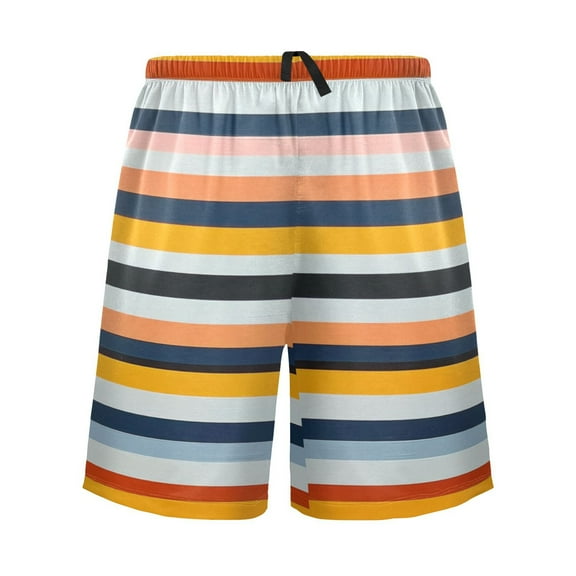 joogoo Mens Swim Trunks Stripe Line Beach Shorts Drawstring Elastic Waist Swimwear Bathing Suits XXL
