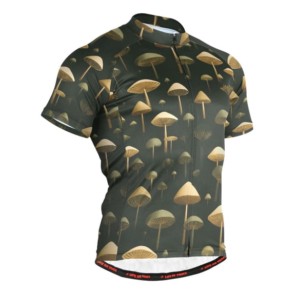 joogoo Mushrooms Pattern Men's Cycling Jerseys Mountain Bike Short Sleeve Tops S