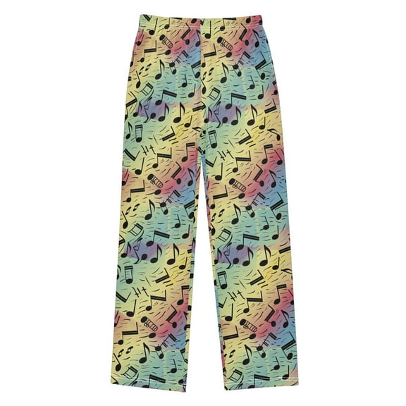 joogoo Musical Notes in Rainbow Pajama Pants Pj Bottoms Sleepwear Lounge XL