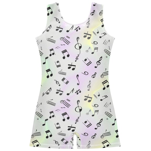 joogoo Musical Notes in Tie Dye Pattern Girls Leotards Gymnastics Tumbling Outfit Biketard Unitard 2-3Years