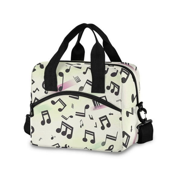 joogoo Musical Notes with Rainbow Insulated Lunch Bags Reusable Cooler Box with Shoulder Strap