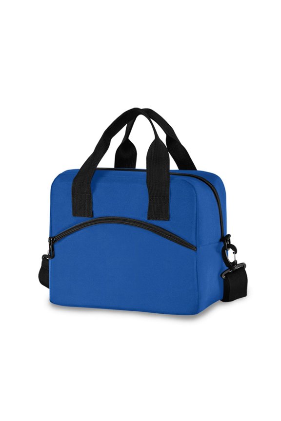 Navy Blue Insulated Lunch Bags Reusable Cooler Box with Shoulder Strap