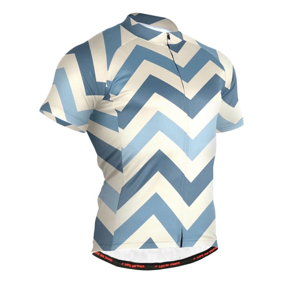 joogoo Navy Lines Pattern Men's Cycling Jerseys Mountain Bike Short Sleeve Tops XL
