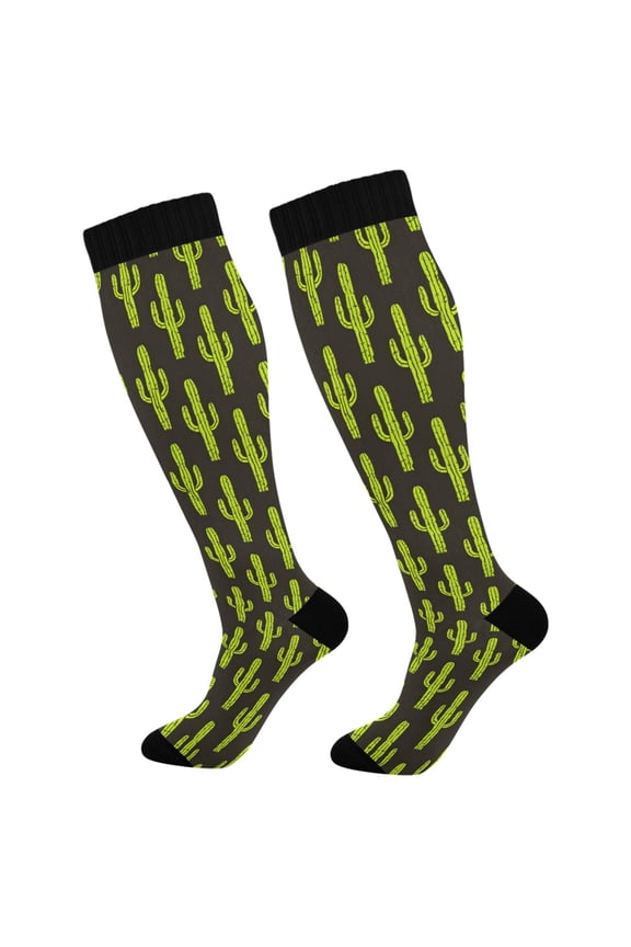 Neon Cactus Socks Women Men Knee High Sock