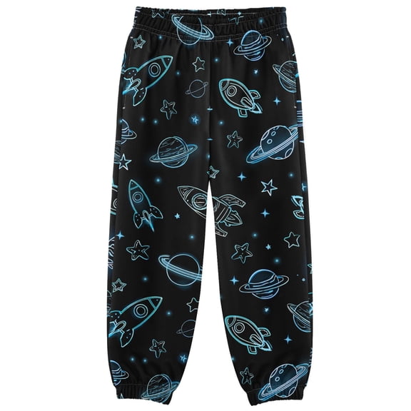 joogoo Neon Outer Space Boys' Sweatpants Jogger Pants 3T
