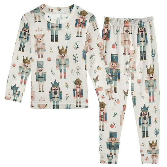 joogoo Nutcracker Soldiers Christmas 2 Piece Long Sleeve Tee and Pants Cotton Pajama Set 5Y