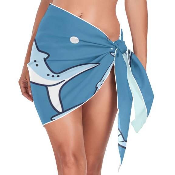 joogoo Ocean Sharks and Sea Stars Women's Beach Sarong Bathing Suit Wrap Swimwear Cover Ups M