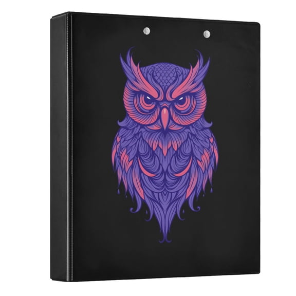 joogoo Owl-a1 Hardcover 3 Ring Binder 1.5" Round Rings Interior Pockets Binders Organizer 1 Pack