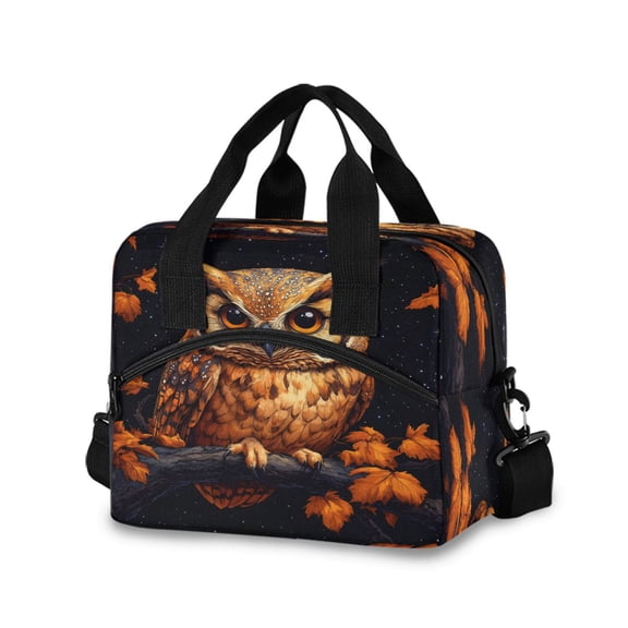 joogoo Owl in Fall Insulated Lunch Bags Reusable Cooler Box with Shoulder Strap