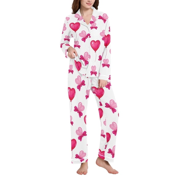 joogoo Pajamas Set for Women Love Balloons Long Sleeve Pjs Loungewear L
