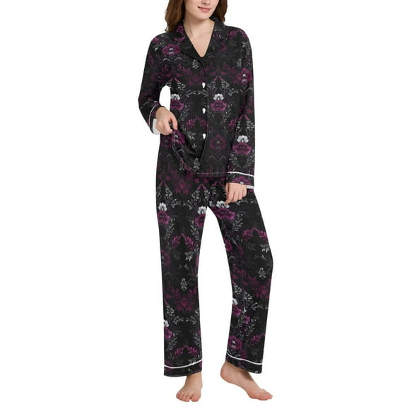 joogoo Pajamas Set for Women Mandala Floral Long Sleeve Pjs Loungewear L