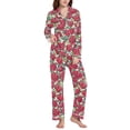 thumbnail image 1 of joogoo Pajamas Set for Women Retro Rose Flowers Long Sleeve Pjs Loungewear XL, 1 of 7