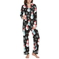 thumbnail image 1 of joogoo Pajamas Set for Women Snowman Snowflake Long Sleeve Pjs Loungewear L, 1 of 7