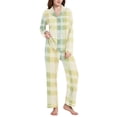 thumbnail image 1 of joogoo Pajamas Set for Women Tie Dye Checkered Long Sleeve Pjs Loungewear L, 1 of 7