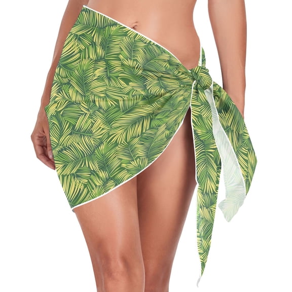 joogoo Palm Leaf Women's Beach Sarong Bathing Suit Wrap Swimwear Cover Ups M