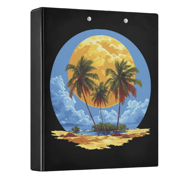 joogoo Palm Tree Hardcover 3 Ring Binder 1.5" Round Rings Interior Pockets Binders Organizer 1 Pack