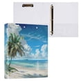 thumbnail image 1 of joogoo Palm Tree on Beach View Hardcover 3 Ring Binder 1.5" Round Rings Interior Pockets Binders Organizer 1 Pack, 1 of 9