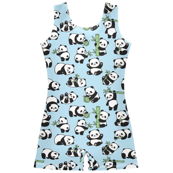 joogoo Pandas Cute Pattern Girls Leotards Gymnastics Tumbling Outfit Biketard Unitard 3-4Years