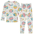 thumbnail image 1 of joogoo Pastel Beach Balls with Stars Pattern 2 Piece Long Sleeve Tee and Pants Cotton Pajama Set 4T, 1 of 7