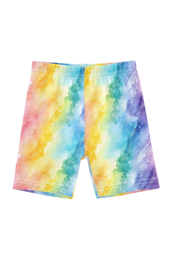 Pastel Tie Dye-a3 Girls Lined Shorts Bike Dance Bottoms 5T