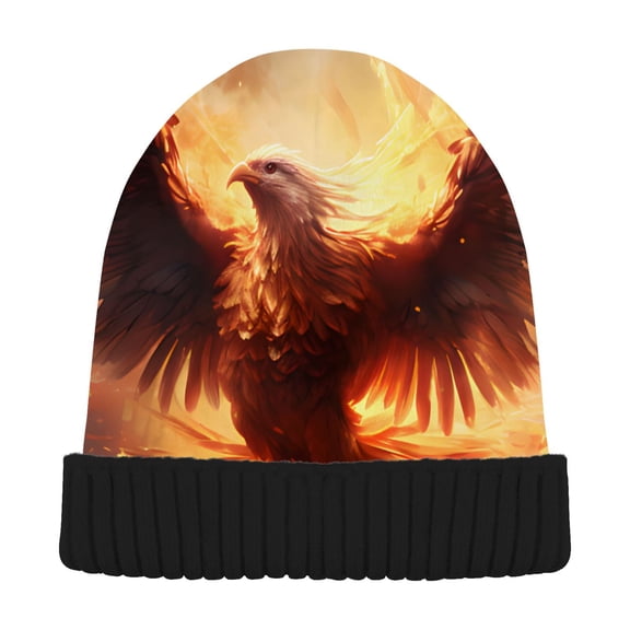 joogoo Phoenix Flying Beanie Hats Men Women Cuffed Skull Cap Winter Warm Knit Thick Beanies