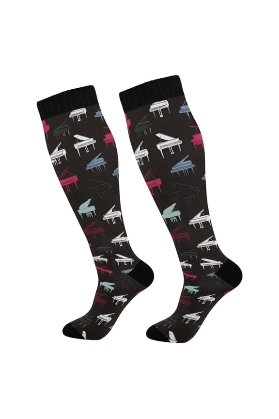 Piano Style Socks Women Men Knee High Sock
