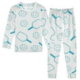 thumbnail image 1 of joogoo Pickleball Blue Pajamas Set Long Sleeve Soft Cotton Sleepwear 2 Piece 24M, 1 of 7