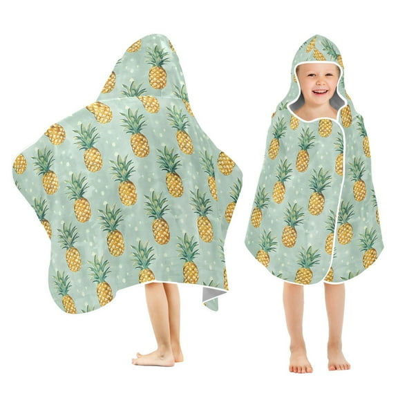 joogoo Pineapples Summer Kids Hooded Beach Towel Baby Bath Towel 23.5"x50"