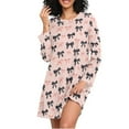 thumbnail image 1 of joogoo Pink Black Bows Women's Long Sleeve Nightgown Sleepwear L, 1 of 8