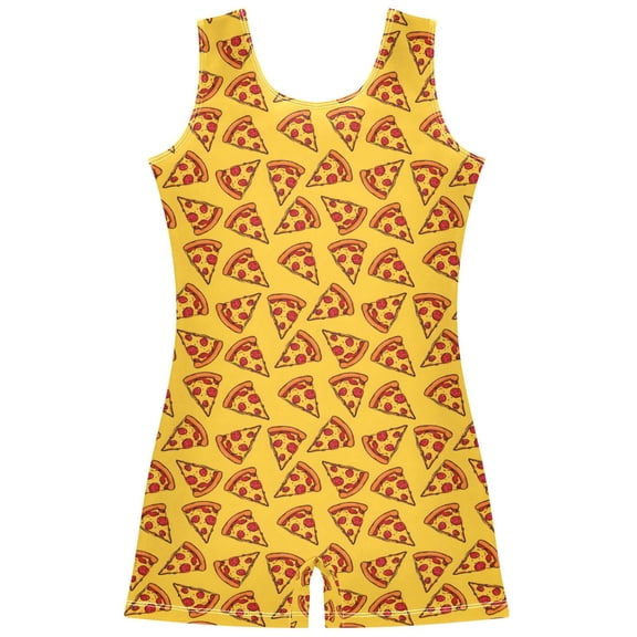 joogoo Pizza Pattern Girls Leotards Gymnastics Tumbling Outfit Biketard Unitard 7-8Years