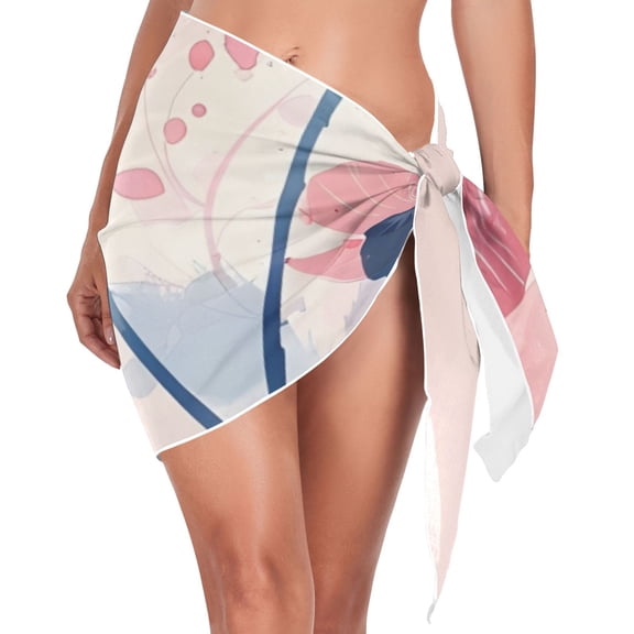 joogoo Poppy Blooming Flowers Women's Beach Sarong Bathing Suit Wrap Swimwear Cover Ups L