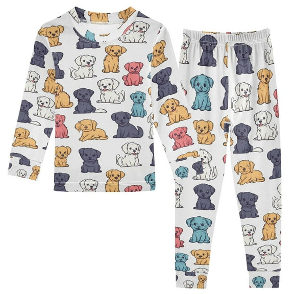 joogoo Puppy Dogs Cartoon 2 Piece Long Sleeve Tee and Pants Cotton Pajama Set 5Y