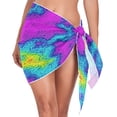 thumbnail image 1 of joogoo Purple Tie Dye Women's Beach Sarong Bathing Suit Wrap Swimwear Cover Ups M, 1 of 7