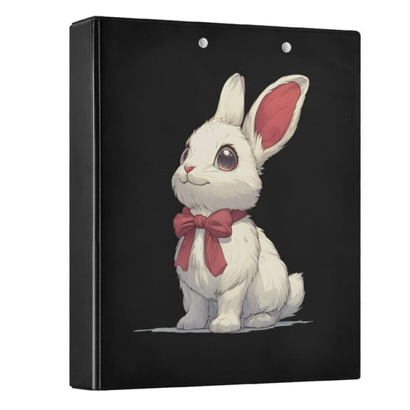joogoo Rabbit Hardcover 3 Ring Binder 1.5" Round Rings Interior Pockets Binders Organizer 1 Pack