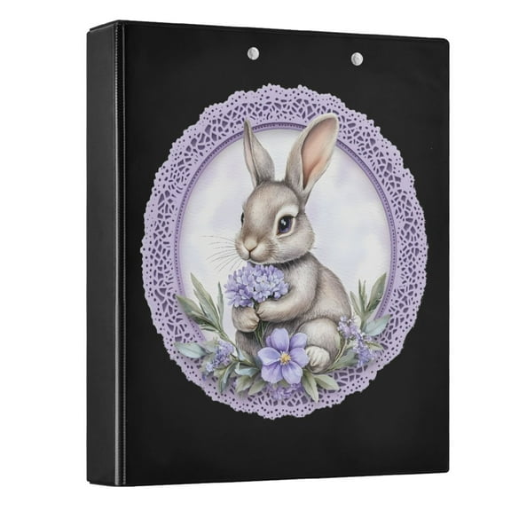 joogoo Rabbit Hardcover 3 Ring Binder 1.5" Round Rings Interior Pockets Binders Organizer 1 Pack