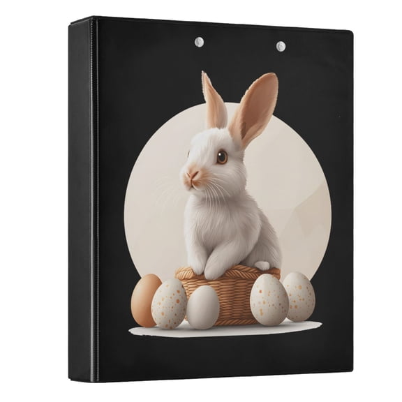 joogoo Rabbit-a1 Hardcover 3 Ring Binder 1.5" Round Rings Interior Pockets Binders Organizer 1 Pack