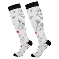 thumbnail image 1 of joogoo Rabbit and Apple Hand Draw Socks Women Men Knee High Sock, 1 of 8