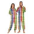 thumbnail image 1 of joogoo Rainbow Stripe Checkered Unisex Adults Onesies Pajamas Jumpsuits L, 1 of 7