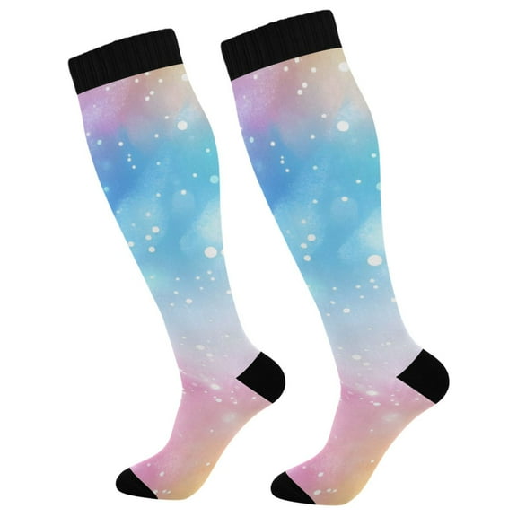 joogoo Rainbow Tie Dye-a3 Long Socks Women Men Knee High Sock