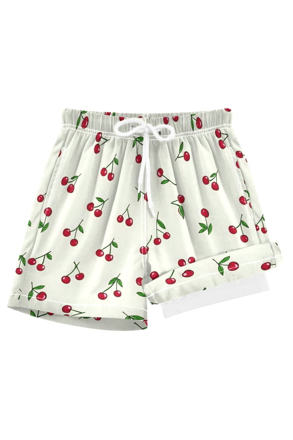 Red Cherries Boys Swim Trunks Beach Swimsuit Shorts Boxer 8Y
