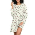 thumbnail image 1 of joogoo Red Cherries Women's Long Sleeve Nightgown Sleepwear L, 1 of 8
